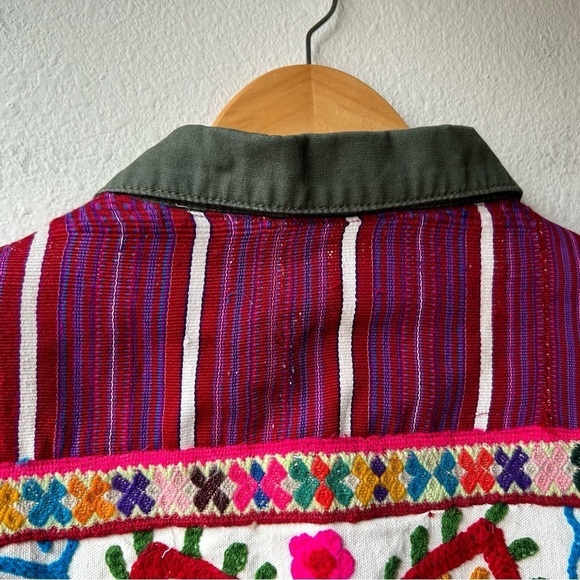 Two Tequila Sisters Custom Made Green Pink Denim Jacket Sz Small - Picture 9 of 13